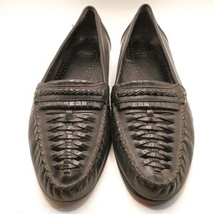 Bass Black Leather Loafers Classic Slip-Ons Size 8 1/2 D
